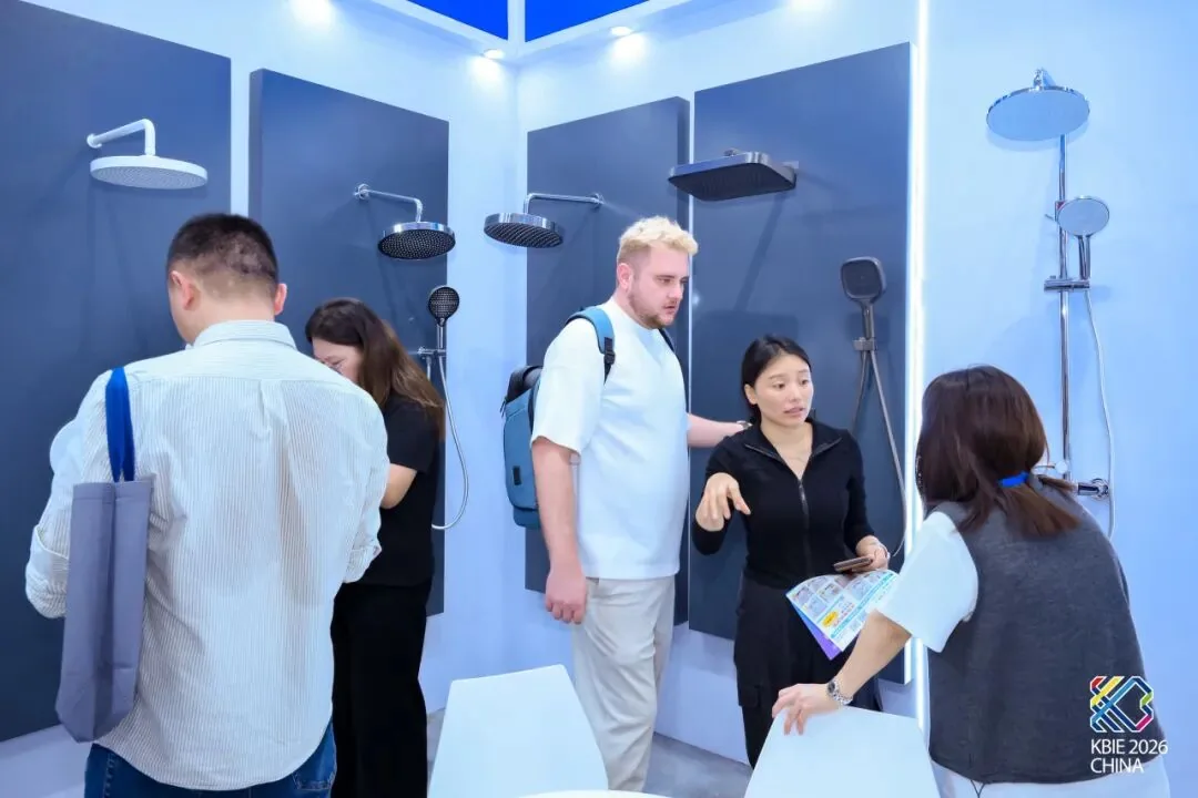 Bathroom products displayed at the expo